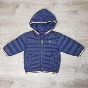 Mayoral Infant Puffer Jacket Navy Blue color Size 9M With Hood warm winter